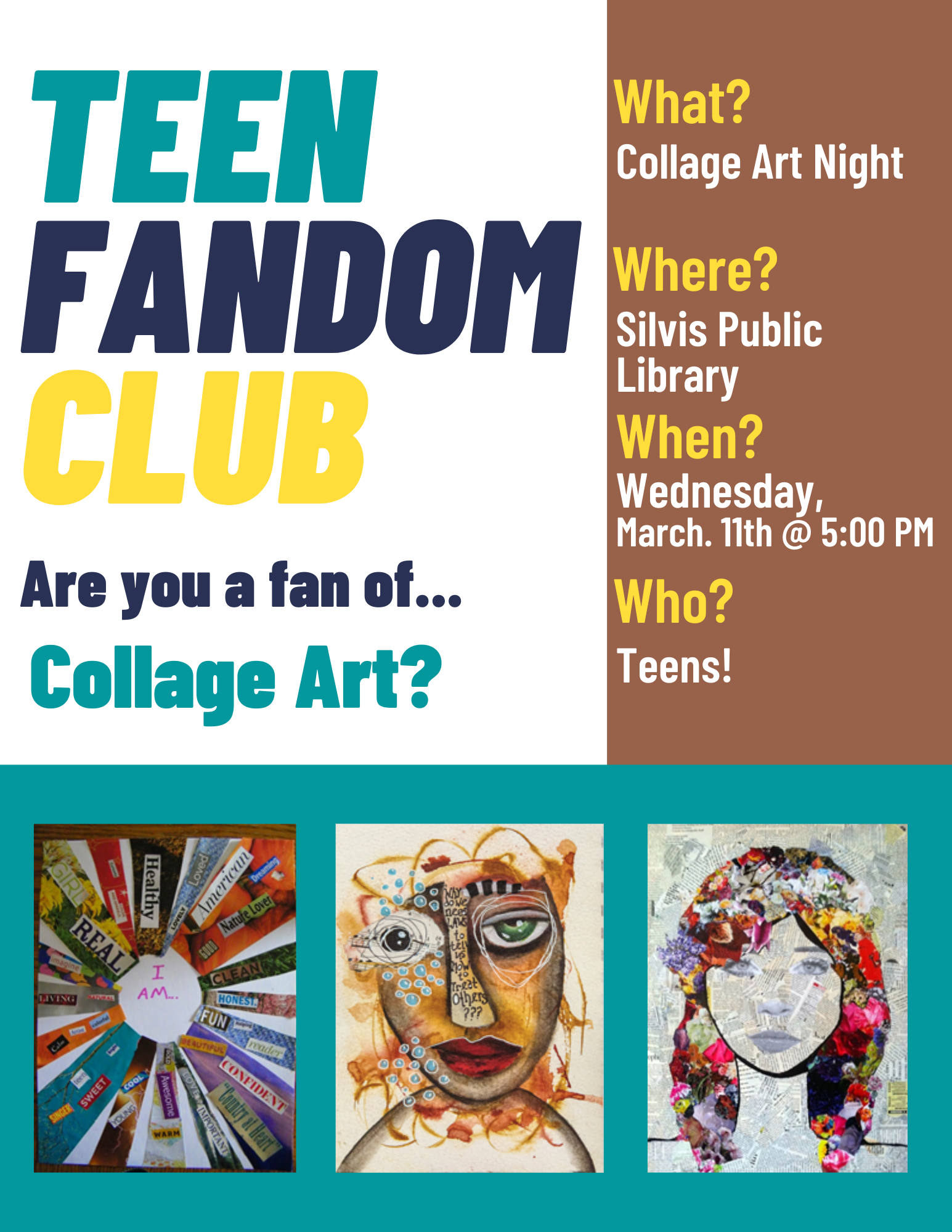 Teen Fandom Club Collage Art Night 2