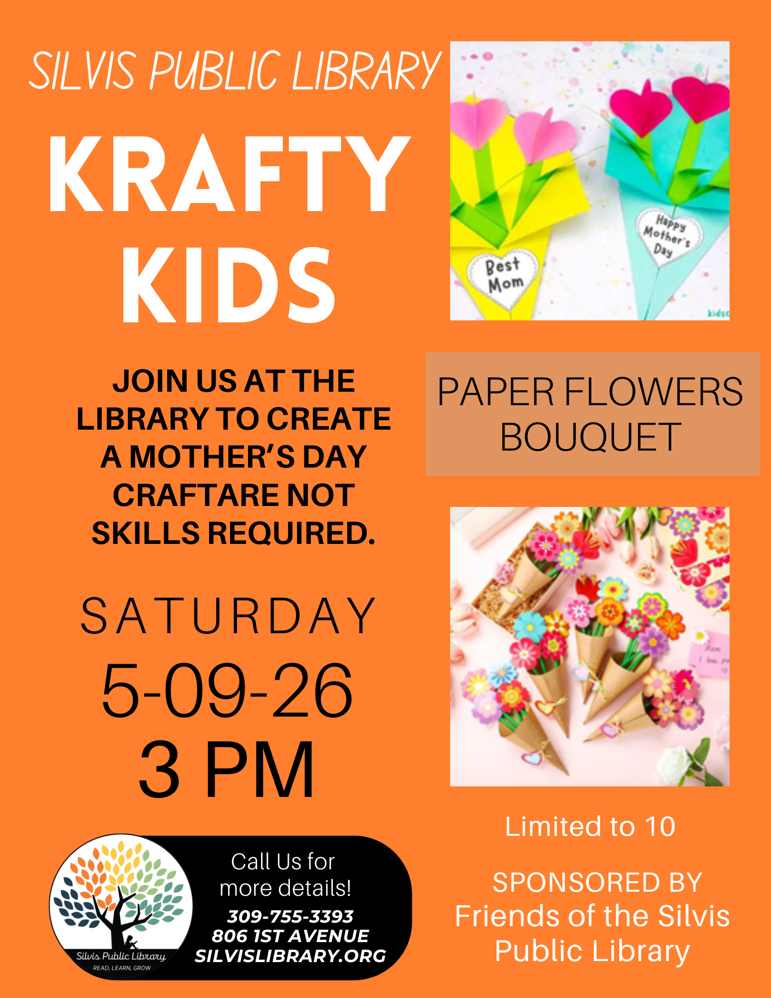 Krafty Kids Mother's Day paper flowers bouquet