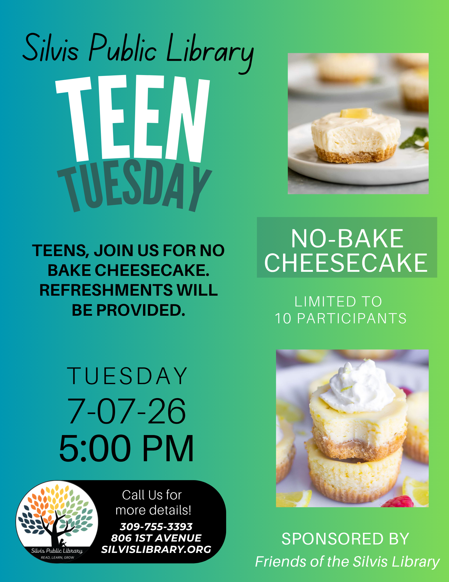 Teen Tuesday no-bake cheesecake